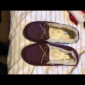 maroon moccasins